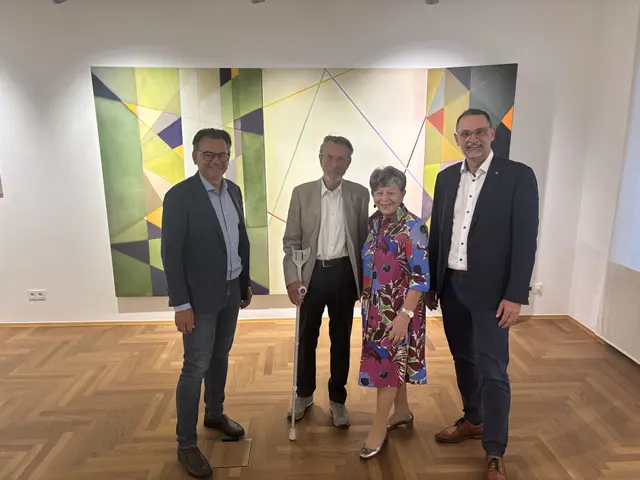 Gerberhaus-Mitglied Andreas Dornig, Meister Franz Cserni, Gerberhaus-Obmann-Stellvertreterin Elfriede Niederl und Gerberhaus-Obmann Karl Hermann (v. l.)