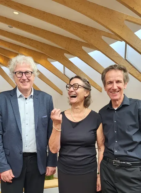 Komponist Alfred Hochedlinger, Chorleiterin Gudrun Gstraunthaler und Pianist Robert Zimmerling (v. l.). | Foto: Canto Santo Spirito
