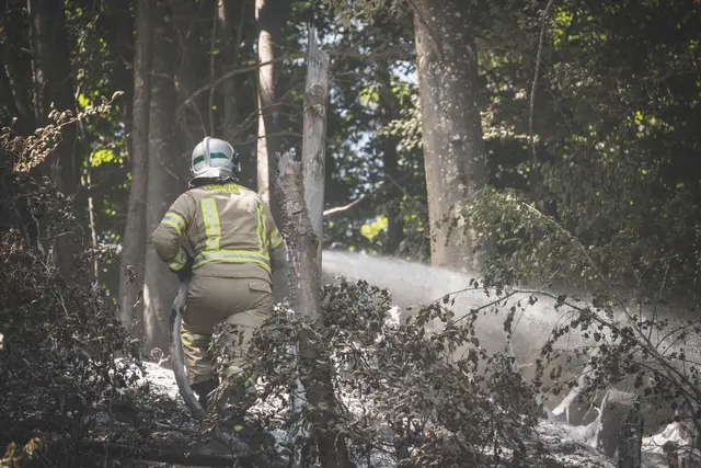 Die Löscharbeiten im Gelände waren für die Feuerwehrleute eine Herausforderung.  | Foto: BFV Schwaz / Team ÖA - Marcel Kammerlander