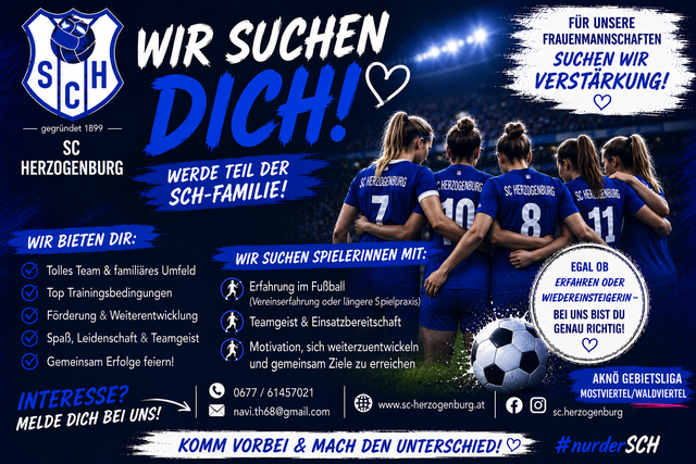Frauenfußball boomt: SC Herzogenburg sucht neue Spielerinnen