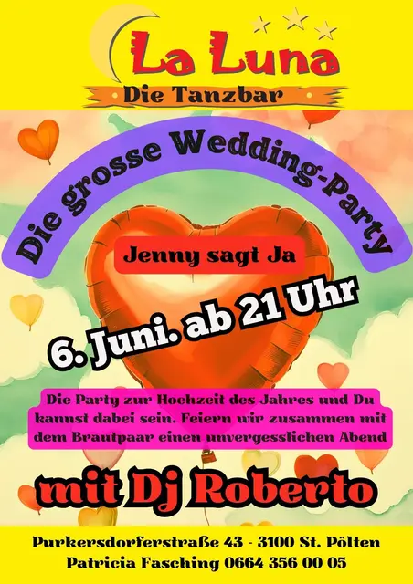 Jenny sagt JA, die Hochzeitsparty des Jahres