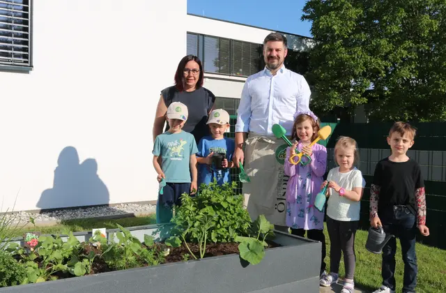 Kürbispflanzen in den  Bildungseinrichtungen