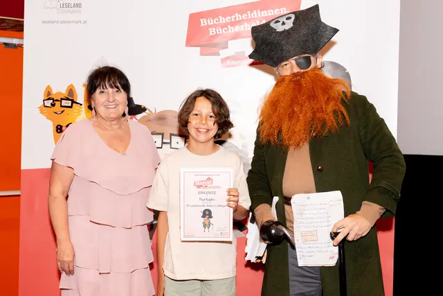 Paul Kapfer von der Volksschule Raaba ist ebenfalls ein Bücherheld. | Foto: Land Steiermark/Melanie Laimer