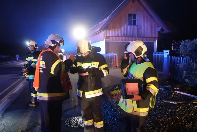 Nächtlicher Einsatz der Feuerwehr.