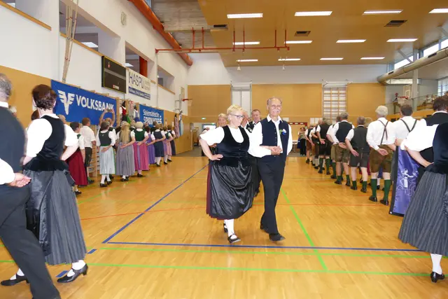 Großer geminsamer Auftanz beim Joglland Volkstanzfest im Mehrzwecksaal der MS Vorau | Foto: Foto: Putz
