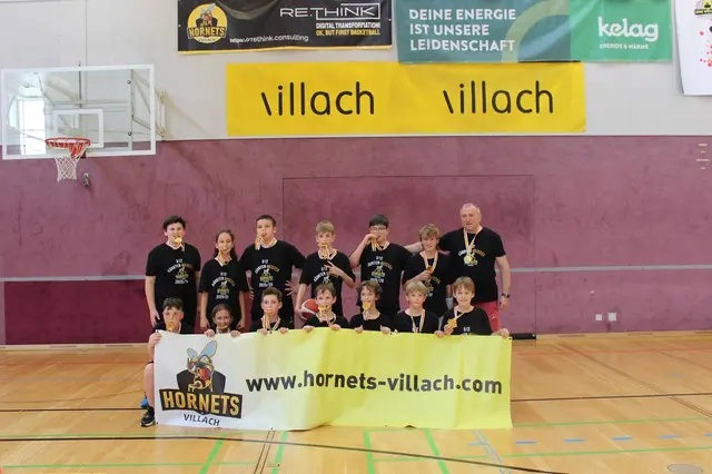 Die jungen Hornets setzten sich in der Finalserie der Kärntner XU12-Landesmeisterschaft gegen KOS Celovec mit 2:1 Siegen durch und krönten damit eine besonders erfolgreiche Saison. | Foto: Privat