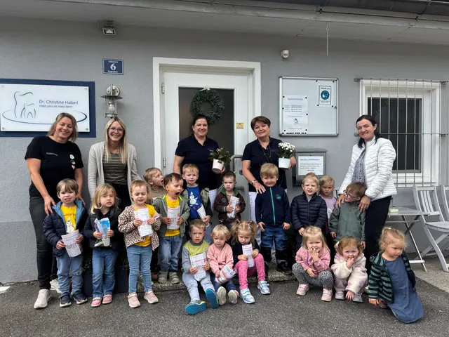 Zahnärztin Christine Haberl zeigte den Kita-Kindern ihre Praxis und erklärte warum es wichtig ist, regelmäßig zum Zahnarzt zu gehen. | Foto: Bimbulli GmbH