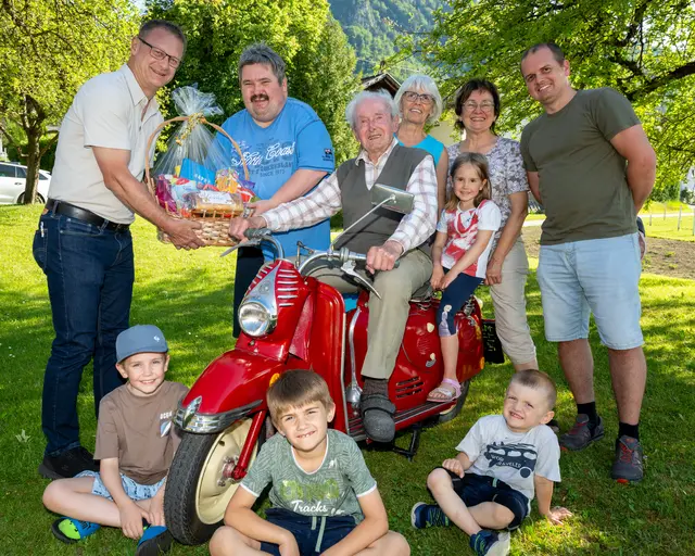 Der rüstige St. Margaretener feierte im Kreise seiner Familie seinen Geburtstag.  | Foto: Dieter Arbeiter