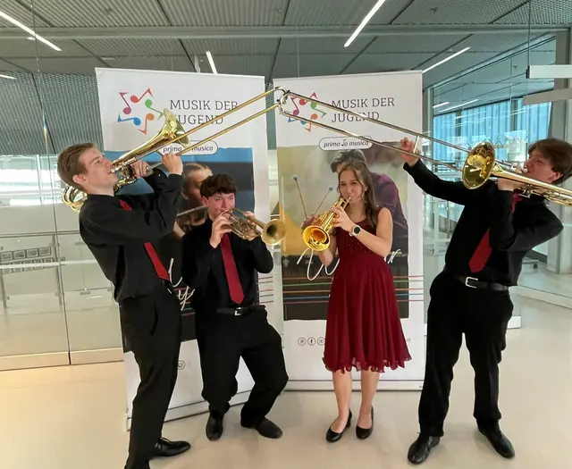 1. Preis in Gold für die "Trombones" mit Verena Scheiber | Foto: Jud
