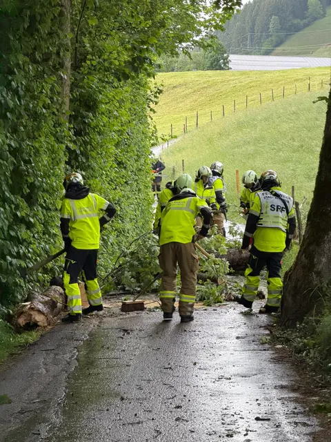 Während einer Gewitterfront wurde eine Fußgängerin in Kitzbühel von einem herabfallenden Ast am Kopf getroffen. Die 68-Jährige kam verletzt ins Krankenhaus.  | Foto: Feuerwehr der Stadt Kitzbühel