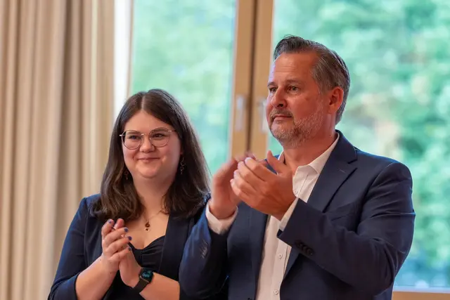 Bezirksfrauenvorsitzende GR Sabrina Zmugg mit dem Bezirksvorsitzenden LAbg. Bgm. Andreas Thürschweller.
