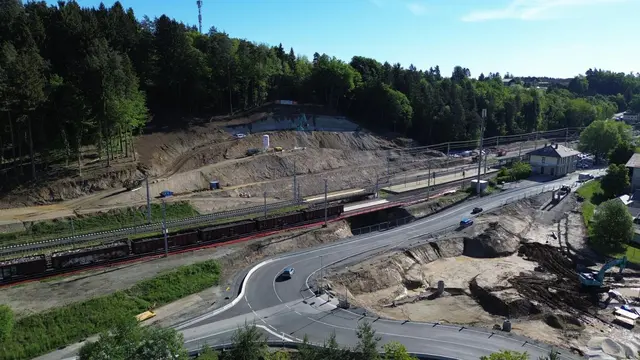 Die Arbeiten bei der Baustelle in Föderlach schreiten zügig voran. | Foto: ÖBB/Martin Hofmann