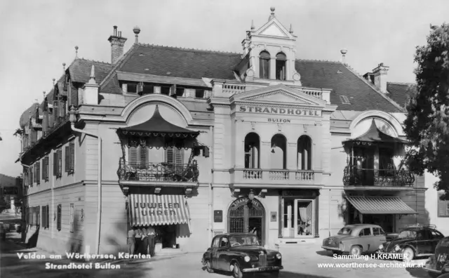 Die Architektur des Strandhotels Bulfon hat sich stark verändert. Eine Ansicht, ca. aus dem Jahr 1950 und heute.

 | Foto: Sammlung Kramer