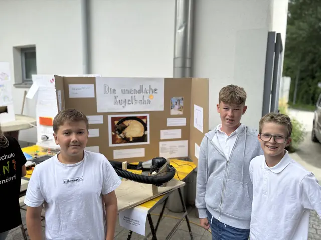 Das Team der 3A der Mittelschule Golling mit ihrer unendlichen Kugelbahn. | Foto: MeinBezirk Salzburg