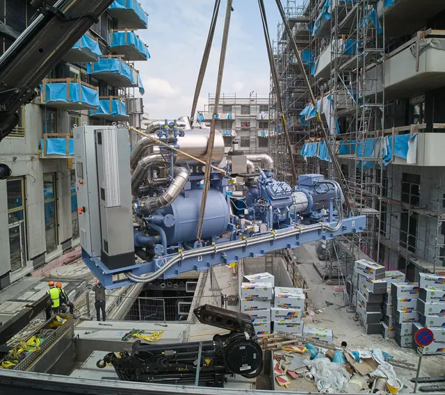 Das Kältegerät soll die Temperierung der Gebäude am Donaufeld übernehmen. | Foto: Wien Energie