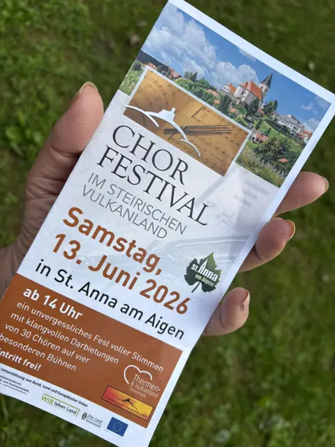 Das Programmheft zum diesjährigen Chorfestival in St. Anna am Aigen. | Foto: MeinBezirk/Gerda Sammer-Schmidt