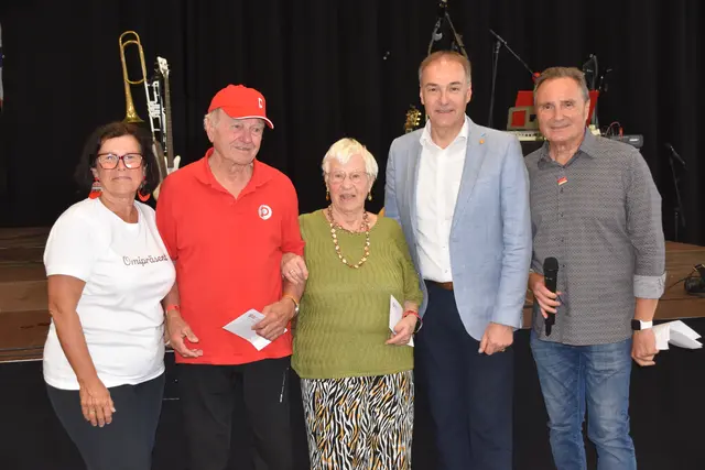PVÖ-Präsidentin Birgit Gerstorfer, Felix Kohl, Friederike Weiß, Landesrat Helmut Bieler und PVÖ Burgenland-Präsident Helmut Bieler | Foto: MeinBezirk/Michael Strini