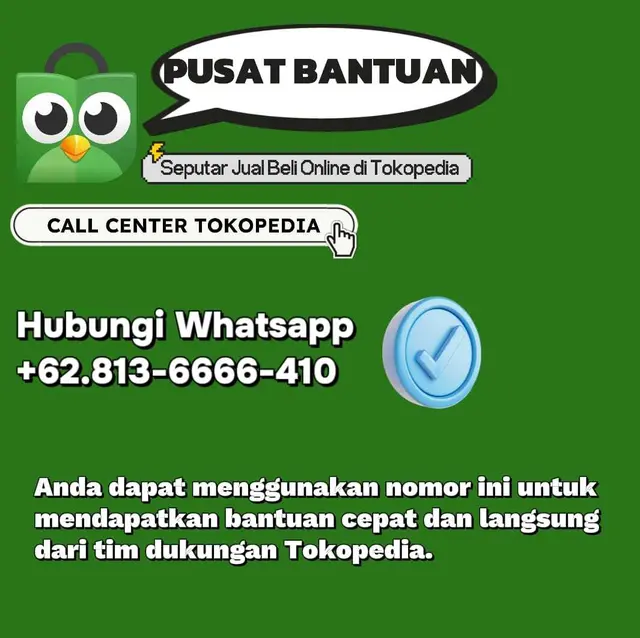 Berapa nomor WA Tokopedia Care?