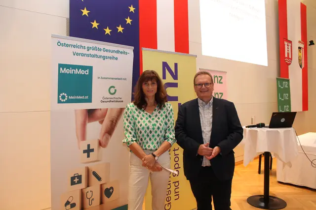 Primar Universitätsprofessor Michael Gabriel und MeinMed-Moderatorin Christine Radmayr | Foto: MeinBezirk