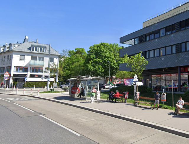 An der Haltestelle Bergmillergasse in Wien (14. Bezirk) bleiben die folgenden Buslinien stehen: 43B, 49A, 50A, 50B, 52A, 52B. | Foto: Google Maps/Sceenshot