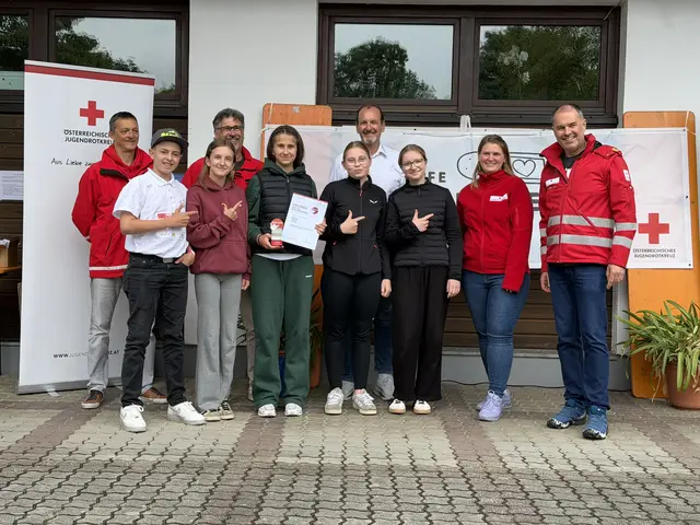 Das Taam "Nike‘s" der MS Kematen aus Tirol. | Foto: ÖRK/Konrad Janssen