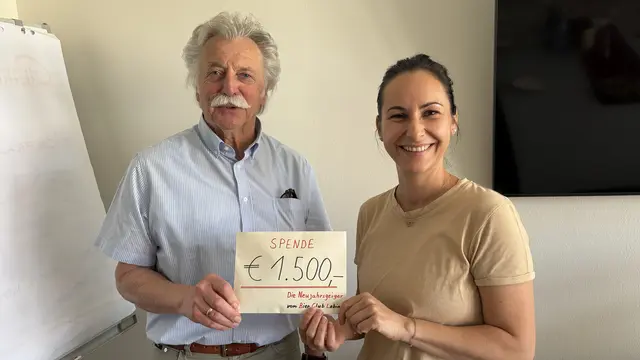 Kapellmeister Franz Pack und die Leiterin des Palliativ Team Hartberg Kerstin Wurm