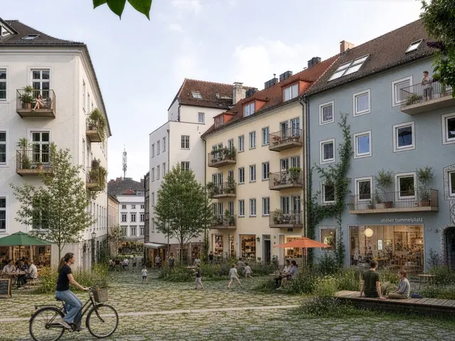 Mithilfe von KI entwarfen die drei Architekten eine Vision für den Tummelplatz - ohne Autos. | Foto: Caramel
