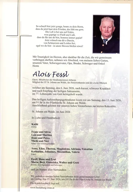 Alois Fessl | Foto: Bestatter