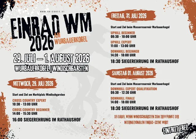 Das Programm der Einrad-WM in Windischgarsten kann sich sehen lassen - der Eintritt ist frei! | Foto: Gebirgsradverein Windischgarsten