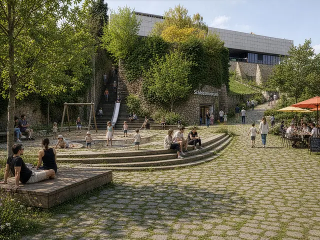 So könnte der Platz begrünt und mit Sitzmöbeln ausgestattet aussehen. | Foto: Caramel