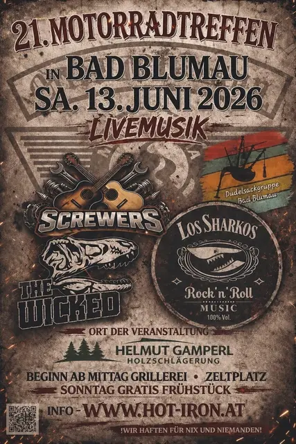 Die Hot Iron’s laden am 13. Juni zum 21. Motorradtreffen nach Bad Blumau ein. | Foto: Hot Irons