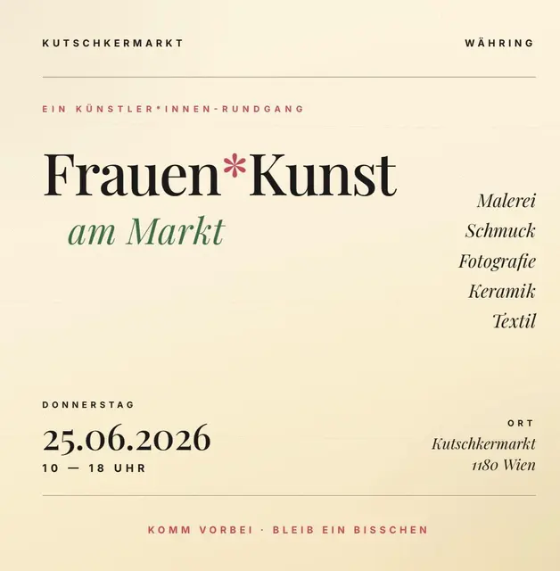 Am 25. Juni verwandelt sich der Kutschkermarkt in eine Kunstmeile. | Foto: Frauen*Kunst am Markt