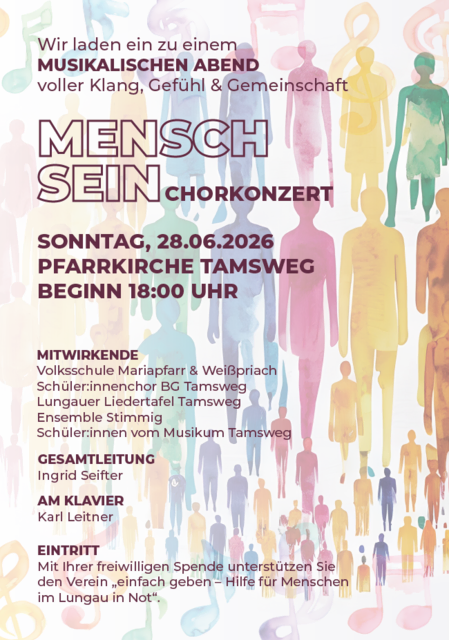 Chorkonzert „Mensch Sein“ in der Pfarrkirche Tamsw