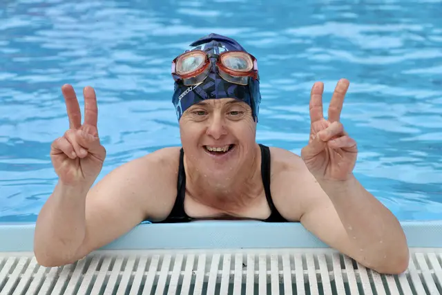 Special Olympics Sportlerin im Ziel | Foto: Sebastian Koller/Special Olympics Burgenland