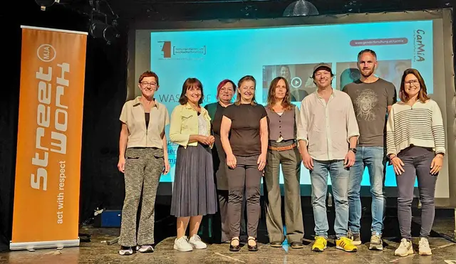 Elli Scambor, Landtagsabgeordnete Renate Heitz, Kerstin Hofstätter, Marianne Eichinger, Nadine Oswald, Thorsten Hasawenth, Stefan Leyerer sowie Landtagsabgeordnete Julia Pammer (v.l.). | Foto: Kerstin Hofstätter