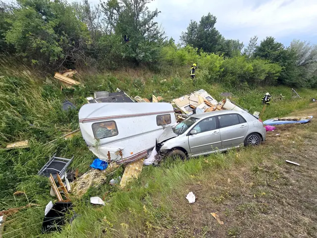 Wohnwagengespann bei Unfall auf A4 völlig zerstört
