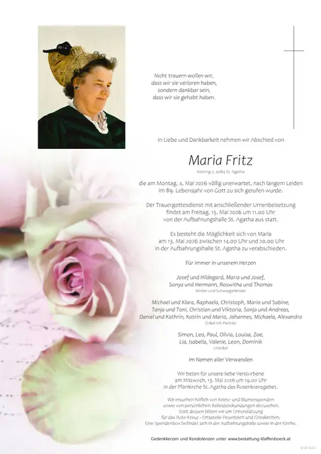 Maria Fritz verstarb im 89. Lebensjahr | Foto: Privat