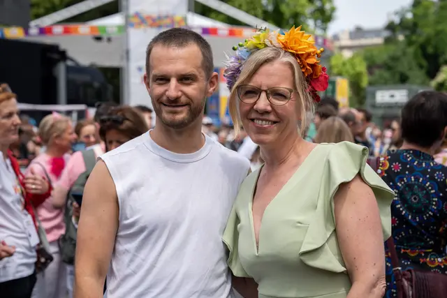 Grüne-Wien-Parteichef Peter Kraus mit der Bundesparteichefin Leonore Gewessler. | Foto: Sade Jerabek/MeinBezirk