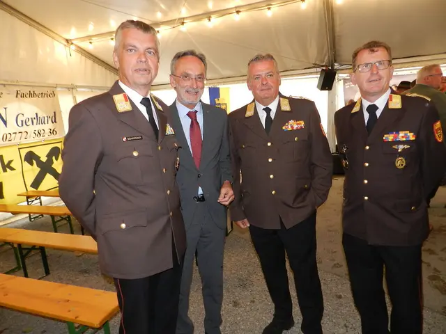 Georg Schröder, Josef Kronister, Dietmar Fahrafellner und Richard Kraus beim 140-Jahr-Jubiläum der FF Grabensee. | Foto: Heribert Punz