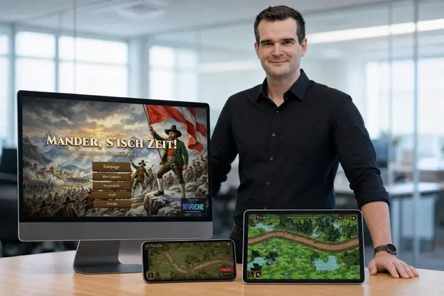 Haller KI-Experte Markus Kirchmair hat den Tiroler Freiheitskampf von 1809 in ein vollwertiges Computerspiel verwandelt  | Foto: Markus Kirchmair