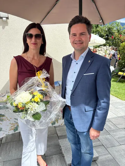 Michaela Messner mit Vizebürgermeister Jürgen Jöbstl. | Foto: Privat/KK