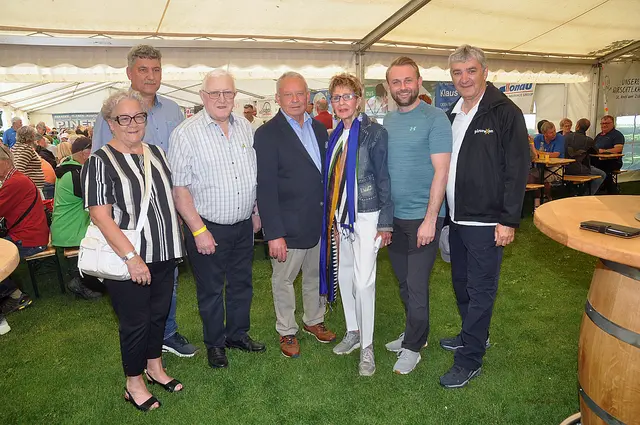Ingeborg Berger, Georg Pölzer, Bezirksobmann Johann Thullner, Landesobmann Rudolf Strommer, Präsidentin Ingrid Korosec, Bundes-Geschäftsführer Dominik Ramusch, 2. Landtagspräsident a.D. Walter Temmel | Foto: Burgenländischer Seniorenbund
