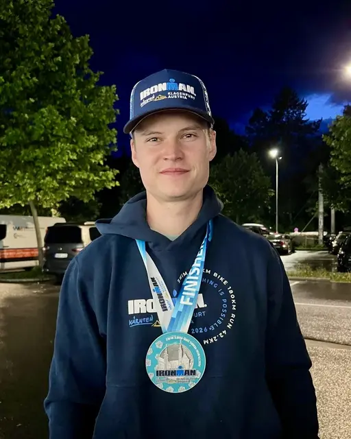 Der 24-jährige Leonsteiner Luca Baumgartner vom LAC Nationalpark Molln hat den Ironman Austria in Klagenfurt erfolgreich gemeistert. | Foto: LAC Nationalpark Molln