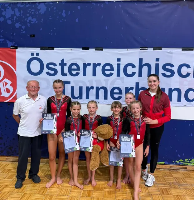 Der ÖTB Turnverein Braunau ging mit sechs Turnerinnen an den Start. Diese qualifizierten sich bei der Landesmeisterschaft in Perg für diesen Wettkampf.  | Foto: ÖTB Braunau
