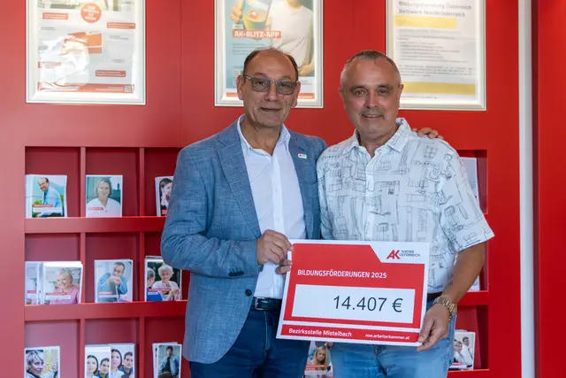 AK-Mitglieder erhielten mehr als eine halbe Million Euro für Weiterbildung. Gut 25 Jahre ist es her, dass die Arbeiterkammer Niederösterreich den Bildungsbonus ins Leben rief. 

 | Foto: AK NÖ