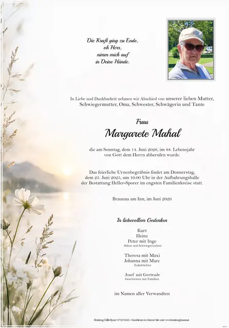 Margarete Mahal | Foto: Bestatter