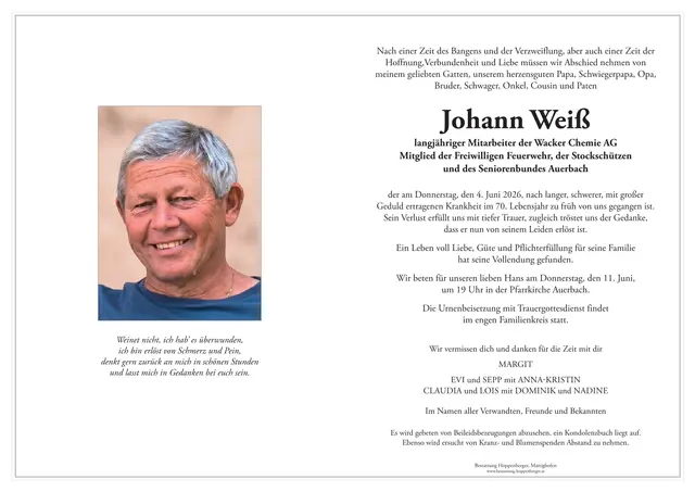 Johann Weiß | Foto: Bestatter