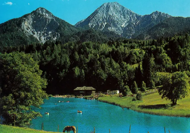 Der Aichwaldsee damals noch mit einem historischem Badehaus. | Foto: Privat