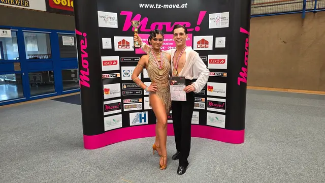 Sie haben es aufs Treppchen geschafft. Bronze für Edita Hasani und ihren neuen Tanzpartner Octavian Dinca | Foto: Lucia Hasani