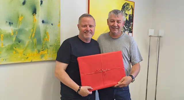 Rainer Spenger gratulierte Christian Aschacher zum 60. Geburtstag. | Foto: SP WRN